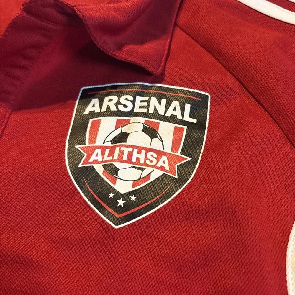 Adidas Arsenal Alithsa Climalite Men's XL Polo Soccer Futbol Red White Jersey